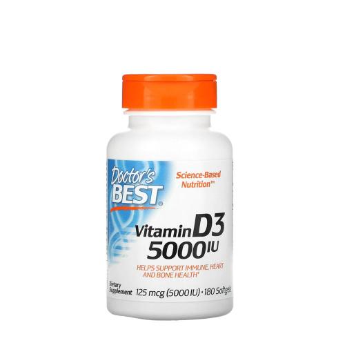 Doctor's Best D-vitamin 5000 NE kapszula - Vitamin D3 5000 IU (180 Lágykapszula)