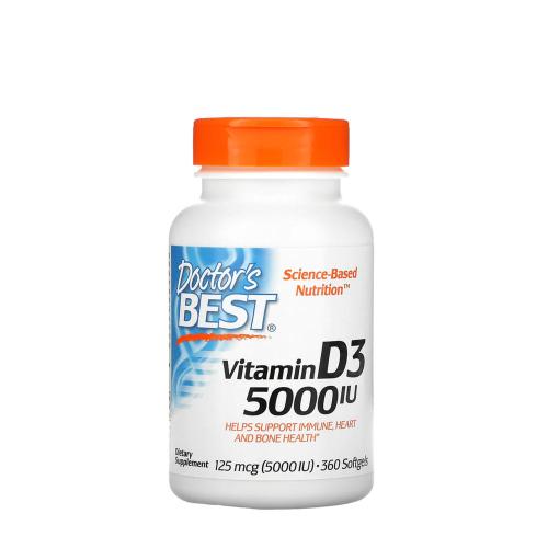 Doctor's Best D-vitamin 5000 NE kapszula - Vitamin D3 5000 IU (360 Lágykapszula)