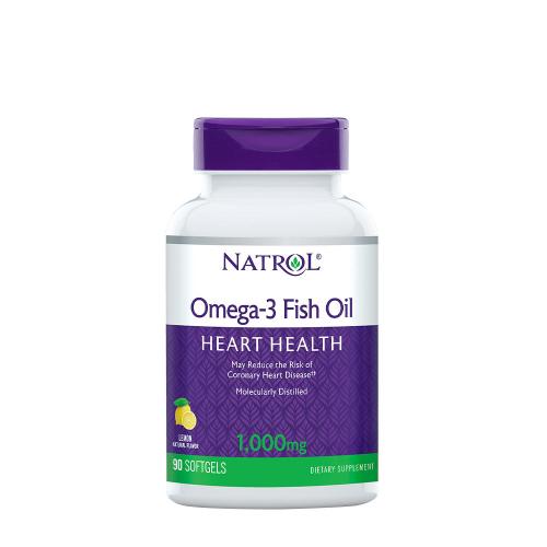 Natrol Omega 3 1000 mg Halolaj kapszula - Omega-3 Fish Oil (90 Lágykapszula, Természetes Citrom)