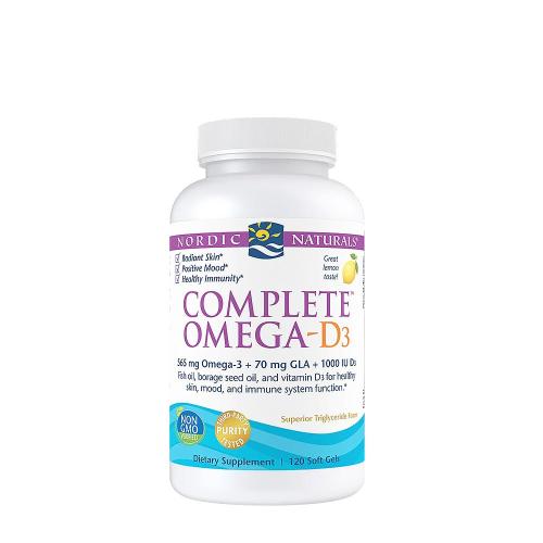 Nordic Naturals Komplex Omega kapszula D-vitaminnal - Complete Omega-D3 (120 Lágykapszula, Citrom)