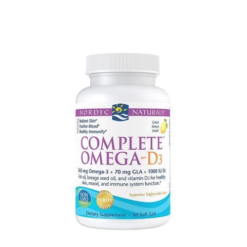 Nordic Naturals Komplex Omega kapszula D-vitaminnal - Complete Omega-D3 (60 Lágykapszula, Citrom)