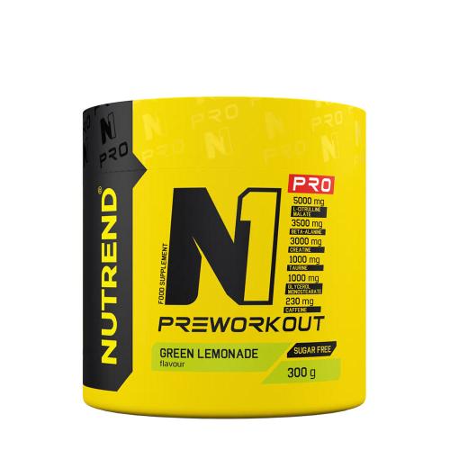 Nutrend N1 Pro Preworkout - Edzés előtti energizáló (300 g, Zöld Limonádé)