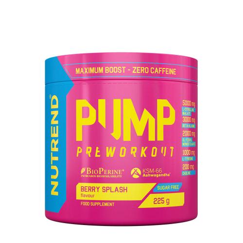 Nutrend Pump Preworkout - Stimulánsmentes edzés előtti (225 g, Berry Splash)