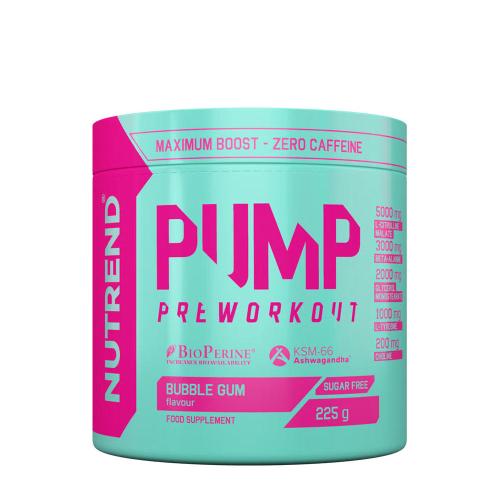 Nutrend Pump Preworkout - Stimulánsmentes edzés előtti (225 g, Rágógumi)