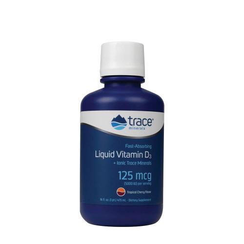Trace Minerals Folyékony D-vitamin 5000 NE - Liquid Vitamin D3  (473 ml, Trópusi Cseresznye)