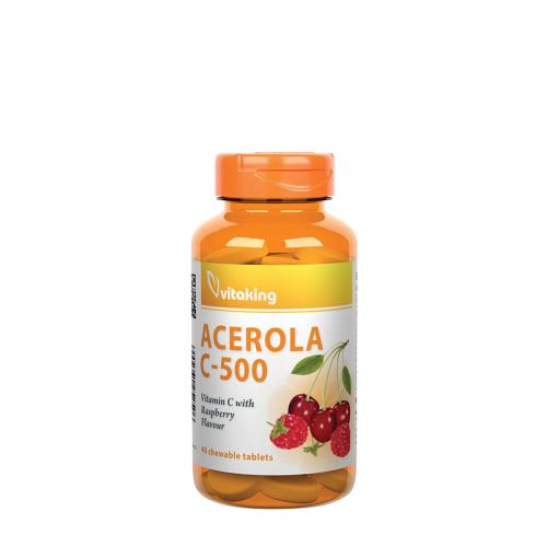 C-vitamin 500 mg Acerola Plusz Málnás rágótabletta (40 Rágótabletta, Málna)