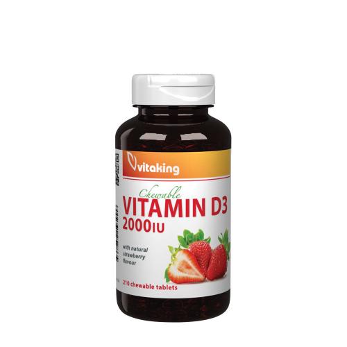 Vitaking Epres D3-vitamin 2000 NE rágótabletta (210 Rágótabletta, Eper)