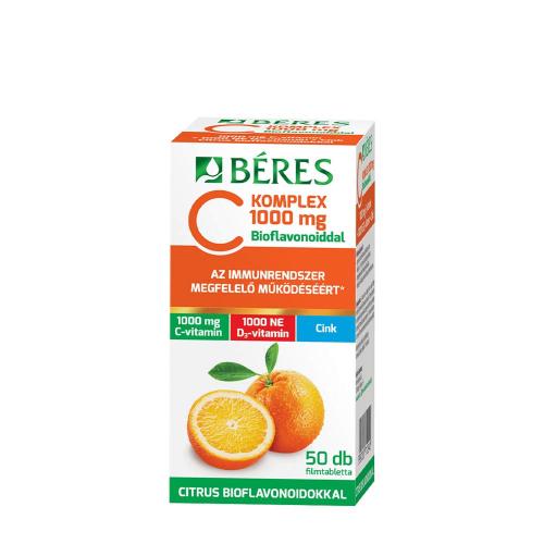 Béres C Komplex 1000 mg filmtabletta, C- és D3-vitaminnal, Cinkkel és Citrus Bioflavonoidokkal (50 Tabletta)