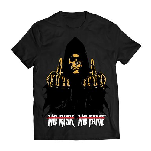 Skull Labs No Risk, No Fame Póló (XXL, Fekete / Arany)