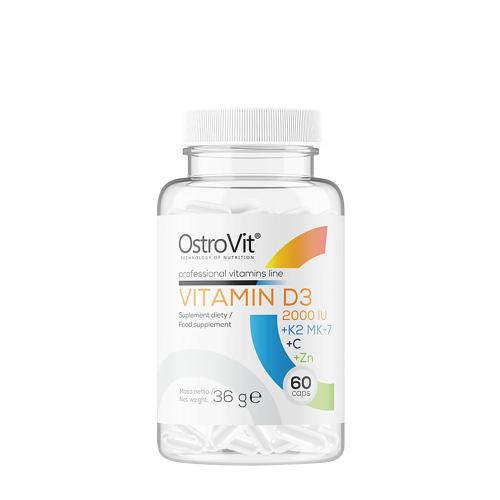 OstroVit D3-Vitamin 2000 NE + K2 MK-7 + C-vitamin + Cink (60 Kapszula)