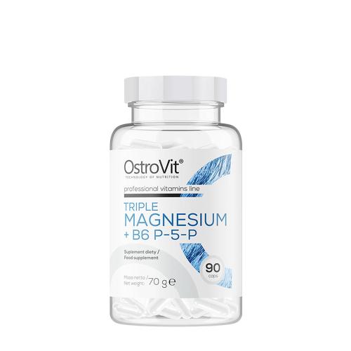 OstroVit Triple Magnesium + B6 P-5-P - Magnézium B6 Vitaminnal (90 Kapszula)
