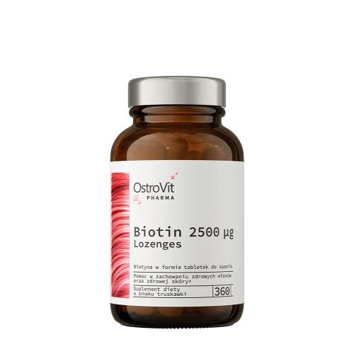 OstroVit Pharma Biotin 2500 μg (360 Szopogató Tabletta, Eper)