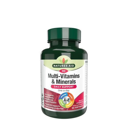 Natures Aid Multi-Vitamins & Minerals (vassal) (90 Lágykapszula)