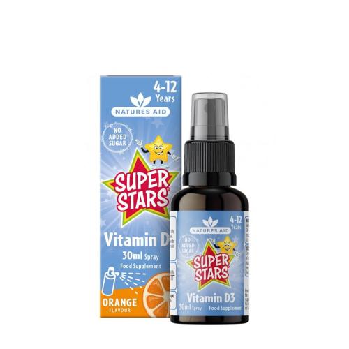 Natures Aid Super Stars Vitamin D3 Spray (30 ml, Narancs)