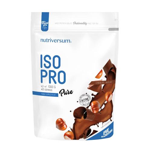 Nutriversum ISO PRO - Tejsavófehérje Izolátum - PURE  (1000 g, Csokoládé & Mogyoró)