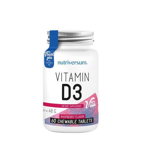 Nutriversum D3-vitamin - VITA (60 Rágótabletta, Málna)