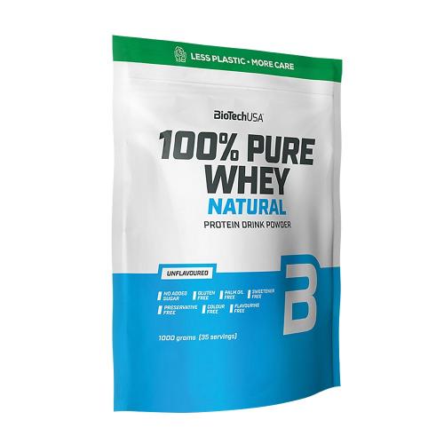BioTechUSA 100% Pure Whey Natural - Tejsavófehérje koncentrátum italpor (1000 g, Ízesítetlen)