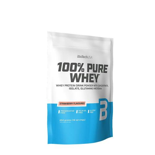 BioTechUSA 100% Pure Whey tejsavó fehérjepor (454 g, Eper)