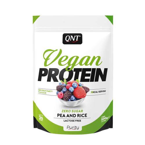 Qnt Vegan Protein Powder (500 g, Piros Gyümölcsös)