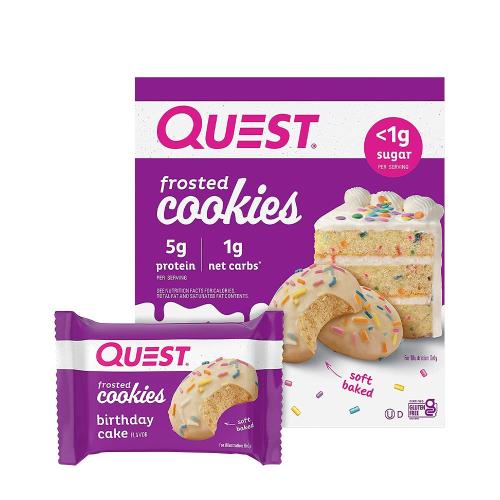 Quest Nutrition Frosted Cookies - Fehérje süti (25 g, Birthday Cake)