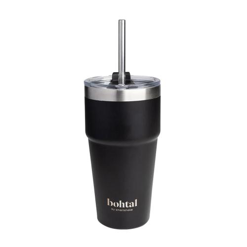 SmartShake Bohtal Double Insulated Travel Mug With Straw - Utazóbögre szívószállal (600 ml, Fekete)