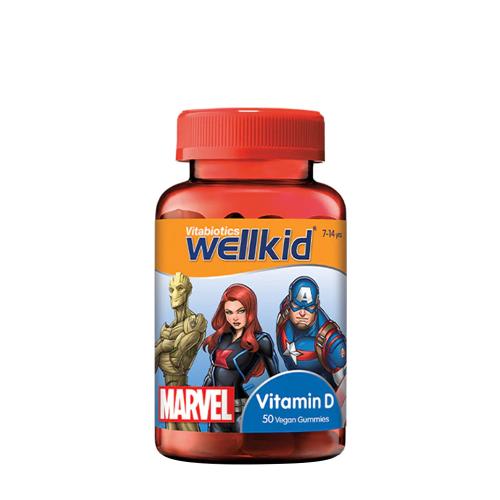 Vitabiotics Wellkid Marvel Vitamin D Gummies - D-vitaminos Gumicukor Gyerekeknek (50 Gumicukor, Eper)