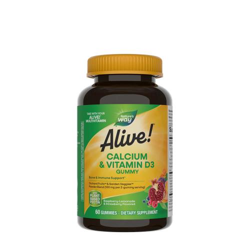 Natures Way Alive!® Calcium + D3 Gummies (60 Gumicukor)