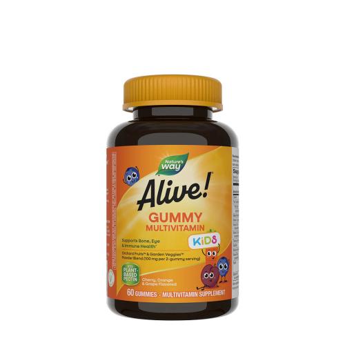 Natures Way Alive!® Kids Multivitamin Gummy (60 Gumicukor, Cseresznye, Narancs & Szőlő)