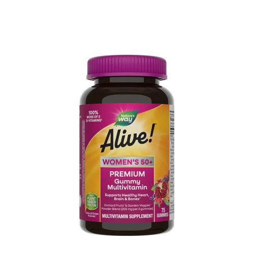 Natures Way Alive!® Premium Women’s 50+ Gummy Multivitamin (75 Gumicukor, Cseresznye & Szőlő)