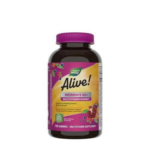 Natures Way Alive!® Women's 50+ Gummy Multivitamin (130 Gumicukor, Erdei Bogyó Mix)