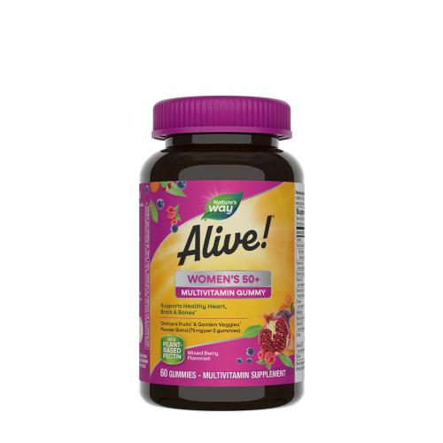 Natures Way Alive!® Women's 50+ Gummy Multivitamin (60 Gumicukor, Erdei Bogyó Mix)