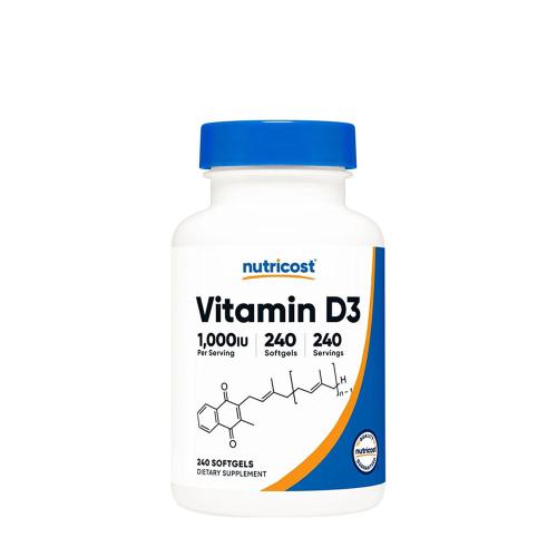 Nutricost Vitamin D3 1000 NE (240 Lágykapszula)