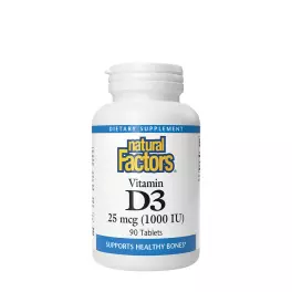 Natural Factors Vitamin D3 25 mcg (1,000 IU) (90 Tabletta)