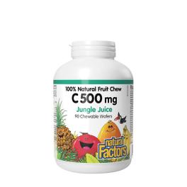   Natural Factors Vitamin C 500 mg 100% Natural Fruit Chew (90 Rágótabletta, Jungle Juice)