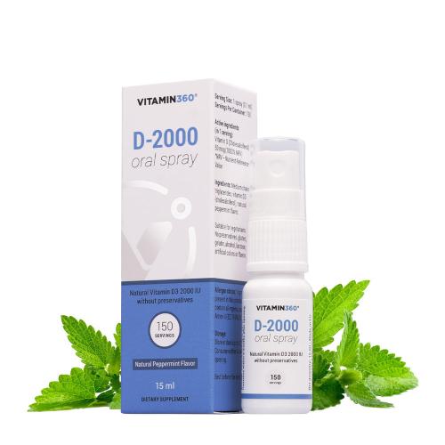 Vitamin360 D-vitamin Szájspray 2000 NE (15 ml, Természetes Borsmenta)