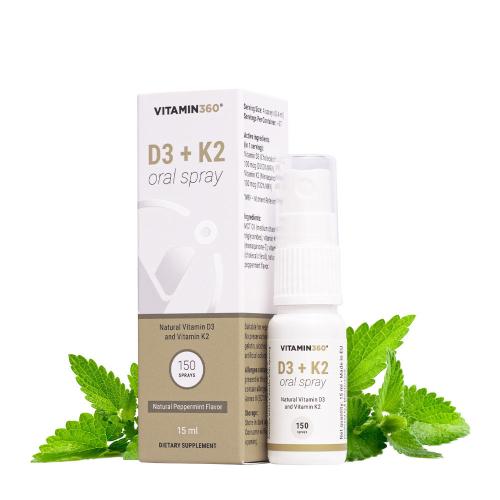 Vitamin360 D3 + K2 Szájspray (15 ml, Természetes Borsmenta)